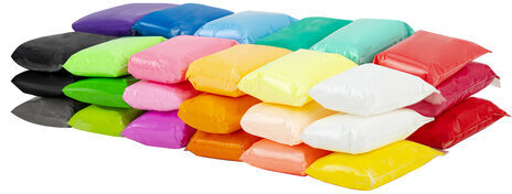 Пластилин супер лёгкий застывающий 36 шт. (32 цвета + 2 белых + 2 черных) 360 г, 3 стека, BRAUBERG KIDS, 106309