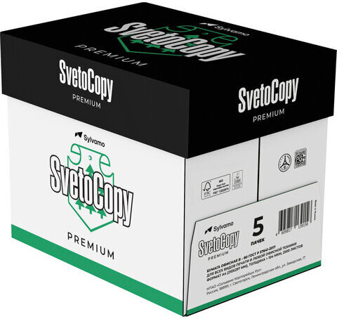 Бумага офисная А4, 80 г/м2, 500 л., марка В, SVETOCOPY PREMIUM, Россия, 162% (CIE)