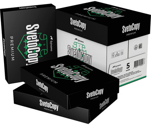 Бумага офисная А4, 80 г/м2, 500 л., марка В, SVETOCOPY PREMIUM, Россия, 162% (CIE)