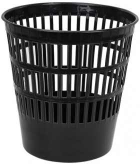 Корзина для бумаг БОЛЬШАЯ, 16 л, сетчатая, черная, BRAUBERG-MAXI, 231165