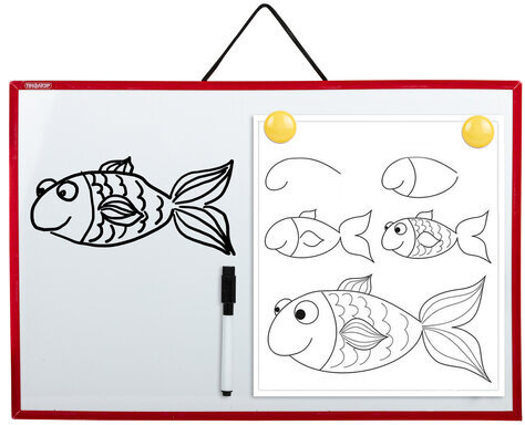 Доска магнитно-маркерная 30х45 см, ГАРАНТИЯ 10 ЛЕТ, ПИФАГОР, 231719