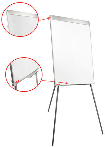 Доска-флипчарт магнитно-маркерная 70х100 см, ГАРАНТИЯ 10 ЛЕТ, РОССИЯ, BRAUBERG Стандарт, 235526