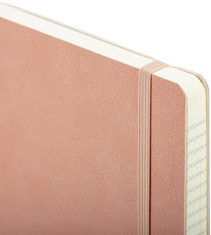 Блокнот А5 (130х210 мм), BRAUBERG ULTRA, под кожу, 80 г/м2, 96 л., клетка, светло-розовый, 113008