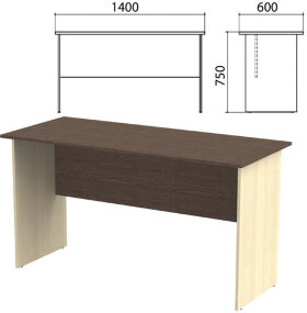Стол письменный &quot;Канц&quot;, 1400х600х750 мм, цвет венге/дуб молочный (КОМПЛЕКТ)