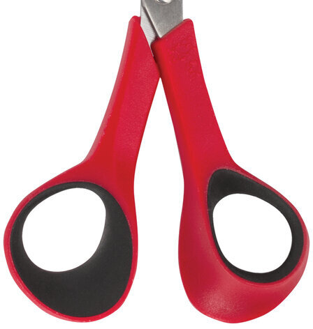 Ножницы для хобби и рукоделия ОСТРОВ СОКРОВИЩ 140 мм, 3-х сторонняя заточка, красно-черные, 237105