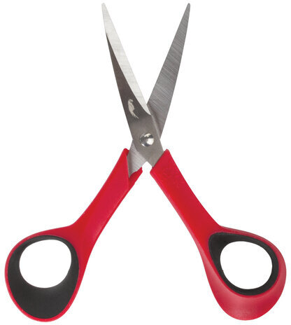 Ножницы для хобби и рукоделия ОСТРОВ СОКРОВИЩ 140 мм, 3-х сторонняя заточка, красно-черные, 237105