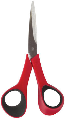 Ножницы для хобби и рукоделия ОСТРОВ СОКРОВИЩ 140 мм, 3-х сторонняя заточка, красно-черные, 237105