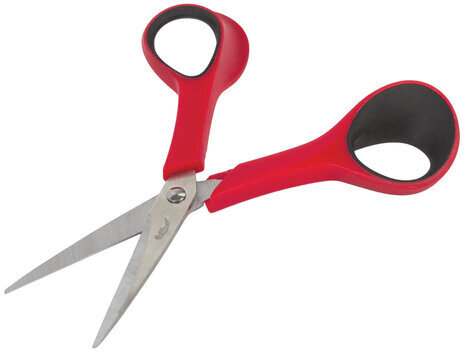 Ножницы для хобби и рукоделия ОСТРОВ СОКРОВИЩ 140 мм, 3-х сторонняя заточка, красно-черные, 237105