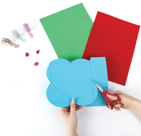 Ножницы для хобби и рукоделия ОСТРОВ СОКРОВИЩ 140 мм, 3-х сторонняя заточка, красно-черные, 237105