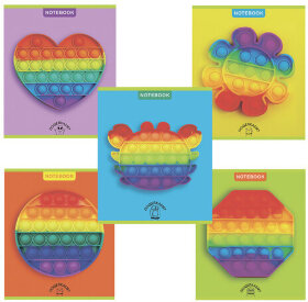 Тетрадь А5, 48 л., ПЗБМ, скоба, клетка, конгрев, матовая ламинация, &quot;Мини-пупырка&quot; (5 видов), 029456