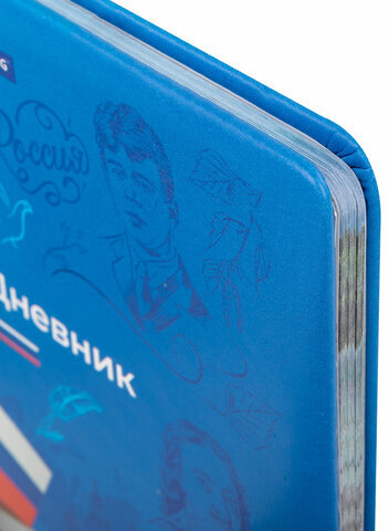 Дневник 1-11 класс 48 л., кожзам (твердая с поролоном), печать, цветной блок, BRAUBERG, "Россия", 106954