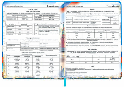 Дневник 1-11 класс 48 л., кожзам (твердая с поролоном), печать, цветной блок, BRAUBERG, "Россия", 106954