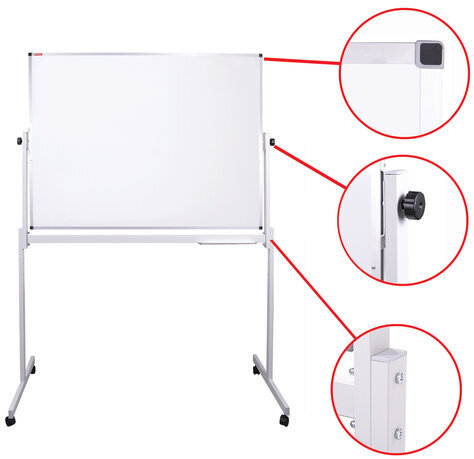 Доска магнитно-маркерная НА СТЕНДЕ 90х120 см, 2-сторонняя, BRAUBERG, 238140