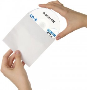 Конверты для CD/DVD (125х125 мм) с окном, бумажные, клей декстрин, КОМПЛЕКТ 25 шт., BRAUBERG, 123599