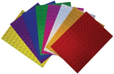 Картон цветной А4 ГОЛОГРАФИЧЕСКИЙ, 8 листов 8 цветов, 230 г/м2, "ЗОЛОТОЙ ПЕСОК", BRAUBERG, 124755