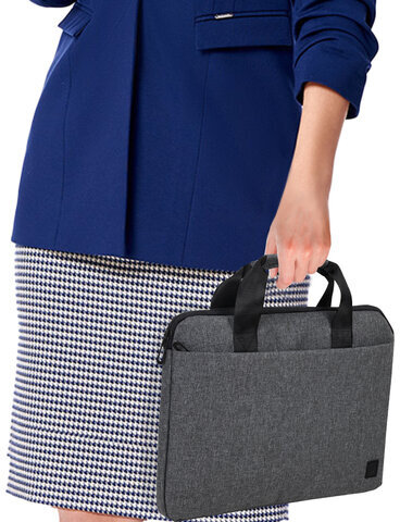 Сумка-портфель BRAUBERG "Ultra" с отделением для ноутбука 15,6", темно-серая, 28х39х3 см, 270834