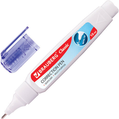Ручка-корректор 10 мл ВЫГОДНАЯ УПАКОВКА, КОМПЛЕКТ 2 штуки, BRAUBERG CLASSIC, 271920