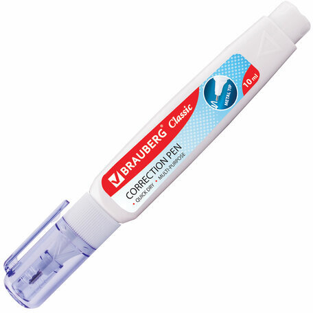 Ручка-корректор 10 мл ВЫГОДНАЯ УПАКОВКА, КОМПЛЕКТ 2 штуки, BRAUBERG CLASSIC, 271920
