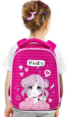 Ранец BRAUBERG KIDS START, 1 отделение, 2 кармана, "Anime style", 35х26х13 см, 272094