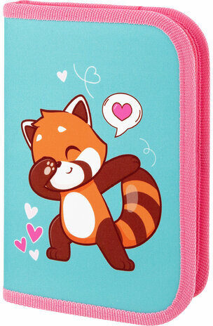 Пенал ПИФАГОР, 1 отделение, полиэстер, 19х13 см, "Red panda", 272283