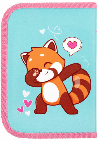Пенал ПИФАГОР, 1 отделение, полиэстер, 19х13 см, "Red panda", 272283