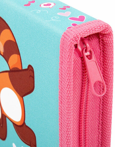 Пенал ПИФАГОР, 1 отделение, полиэстер, 19х13 см, "Red panda", 272283