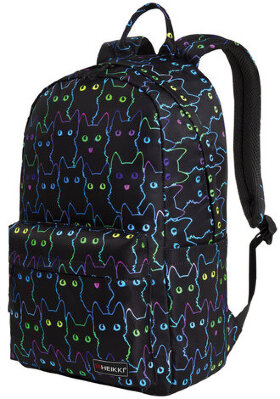 Рюкзак HEIKKI DREAM (ХЕЙКИ) универсальный с карманом для ноутбука, эргоном., Neon cats, 42х26х14 см, 272524