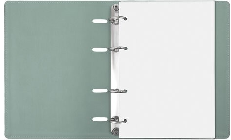 Тетрадь на кольцах А5 (180х220 мм), 120 листов, под кожу, BRAUBERG "Joy", бирюзовый/серо-голубой, 129993