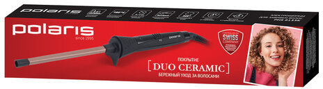 Стайлер для волос POLARIS PHS 8135K, рабочее полотно 8x6x135 мм, макс. темпер. 180°C, черный, 25347