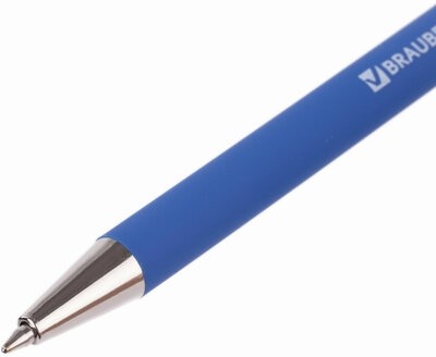 Ручка шариковая BRAUBERG "Capital-X", СИНЯЯ, корпус soft-touch синий, узел 0,7 мм, линия письма 0,35 мм, 143341, BP253