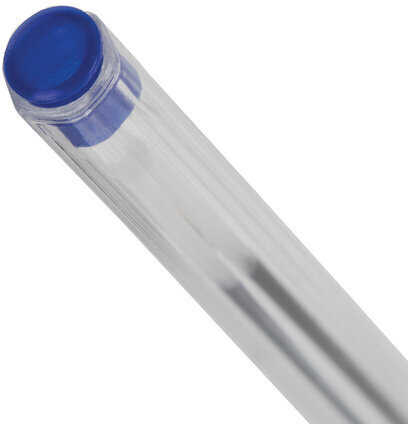 Ручка шариковая STAFF Basic Budget BP-02, письмо 500 м, СИНЯЯ, длина корпуса 13,5 см, линия письма 0,5 мм, 143758