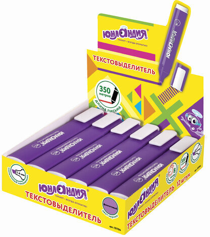 Текстовыделитель ЮНЛАНДИЯ "COLORSTAR", ФИОЛЕТОВЫЙ, линия 1-4 мм, 151704