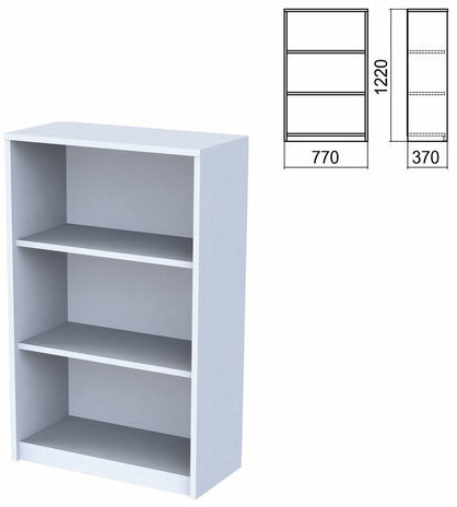 Шкаф (стеллаж) "Арго", 770х370х1220 мм, 2 полки, серый