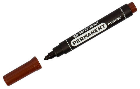 Маркер перманентный CENTROPEN 8566, КОРИЧНЕВЫЙ, круглый наконечник, 2,5 мм, 5 8566 0111