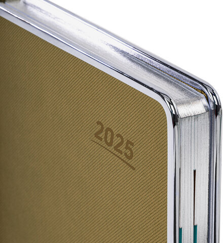 Ежедневник датированный 2025 А5 148х218 мм GALANT "Infinity Silver", под кожу, бежевый, 115725