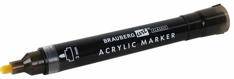 Маркеры акриловые для рисования и хобби, 2 цвета ЧЕРНЫЙ/БЕЛЫЙ, линия 3 мм, BRAUBERG ART, 152529
