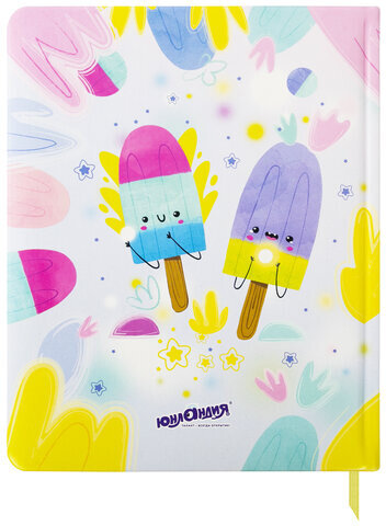 Дневник 1-4 класс 48 л., кожзам (твердая с поролоном), печать, наклейки, ЮНЛАНДИЯ, "Мороженки", 106219