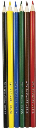 Карандаши цветные ЛУЧ "Классика", 6 цветов, заточенные, шестигранные, картонная упаковка, 29С 1709-08