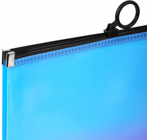 Папка-конверт расширяющаяся на молнии BRAUBERG "Grade", А4, до 300 листов, розово-голубой градиент, 0,18 мм, 271967