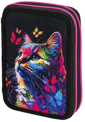 Пенал BRAUBERG, 2 отделения, полиэстер, 21х14 см, "Butterfly catcher", 272330