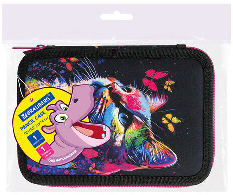 Пенал BRAUBERG, 2 отделения, полиэстер, 21х14 см, "Butterfly catcher", 272330