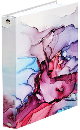 Тетрадь на кольцах А5 (175х215 мм), 240 л., обложка твердый картон, клетка, BRAUBERG, &quot;Акварель&quot;, 404096