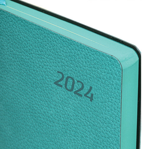 Ежедневник датированный 2024 А5 138x213 мм BRAUBERG "Stylish", под кожу, гибкий, бирюзовый, 114893