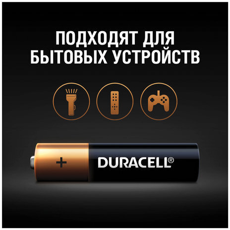 Батарейки КОМПЛЕКТ 2 шт., DURACELL Basic, AAA (LR03, 24А), алкалиновые, мизинчиковые, блистер