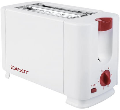 Тостер SCARLETT SC-TM11013, 700 Вт, 2 тоста, 6 режимов, сталь, белый
