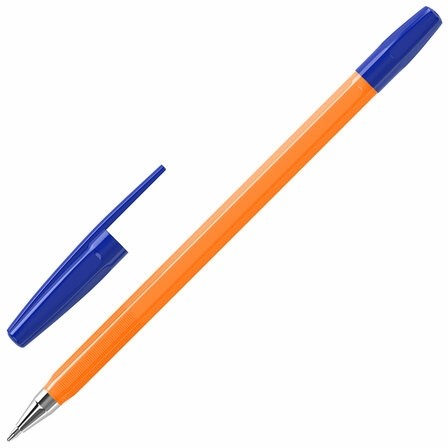 Ручки шариковые BRAUBERG "M-500 ORANGE", НАБОР 4 шт., СИНИЕ, узел 0,7 мм, линия письма 0,35 мм, 143950