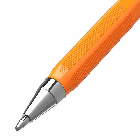 Ручки шариковые BRAUBERG "M-500 ORANGE", НАБОР 4 шт., СИНИЕ, узел 0,7 мм, линия письма 0,35 мм, 143950