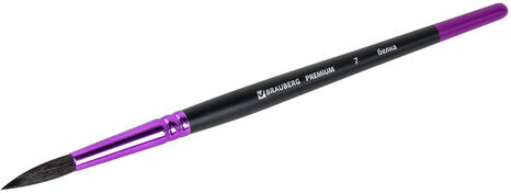 Кисть белка, круглая № 7, BRAUBERG PREMIUM, 200976