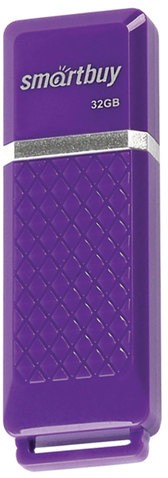 Флеш-диск 32 GB, SMARTBUY Quartz, USB 2.0, фиолетовый, SB32GBQZ-V