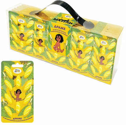 Драже со вкусом банана и молочной начинкой МАУГЛИ, 11 г, КОНФИТОЙ, КТ95076